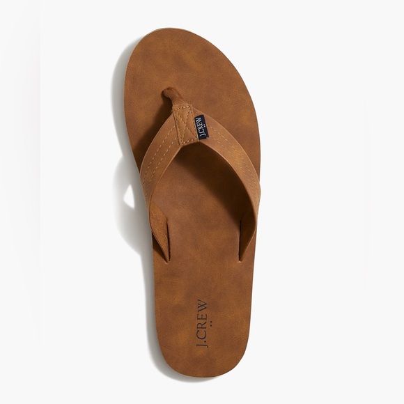 J. Crew Factory Mens Double-layer flip-flops in Tan/Navy - Picture 2 of 8